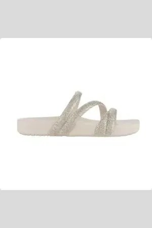 Zaxy Tamanco Feminino Papete Branco Strass 35