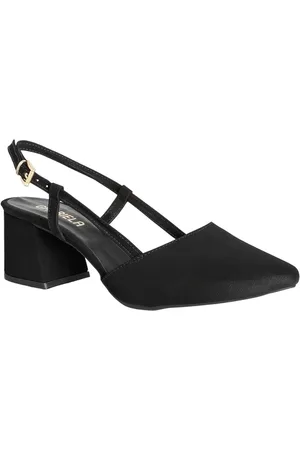GABRIELA Scarpin Slingback Salto Geométrico Detalhe Pesponto Nobuck