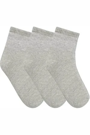 STZ Kit Meia Cano Médio 3 Pares 39-43 Canelada Cinza