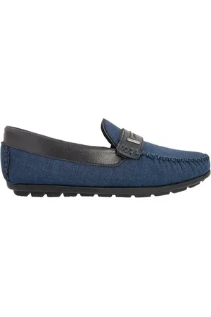 Woche Mocassim Detalhe Recortes Aplicação Marinho