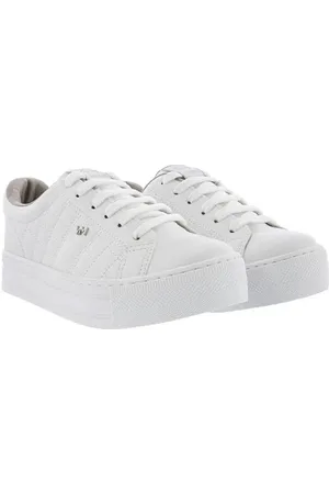 VIA MARTE Tênis Flatform Feminino Pespontos Matelassê