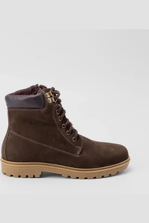 BOW RIVER Bota Coturno Masculino Nobuck Detalhe Ilhós Marrom