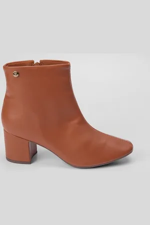 Via Uno Ankle Boot Básica Salto Bloco