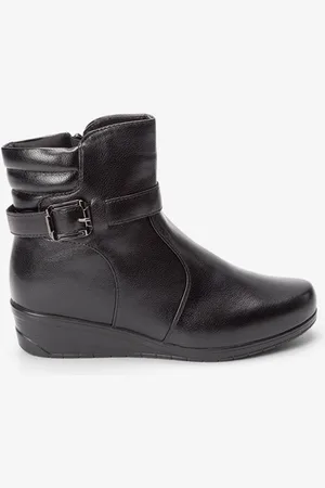 MOONCITY Ankle Boot Anabela Detalhe Fivela