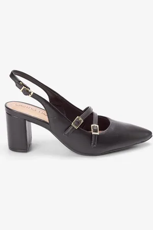 BEIRA RIO Scarpin Slingback Salto Bloco Fivelas
