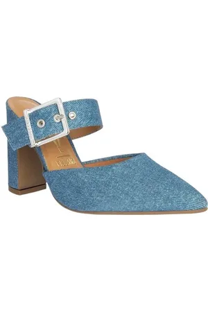 VIZZANO Mule Salto Grosso Detalhe Tira Fivela Jeans