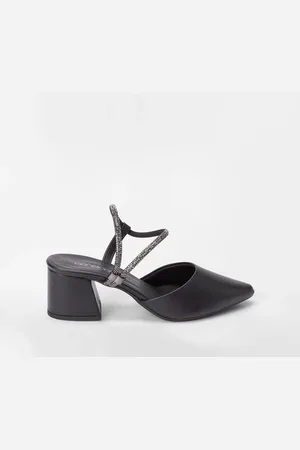 Penelope Scarpin Slingback Penélope Salto Geométrico Tira Strass
