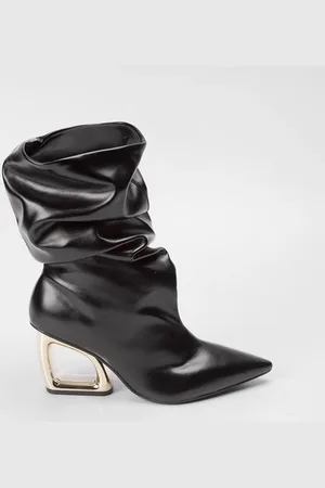 GABRIELA Ankle Boot Drapeado Salto Estilizado