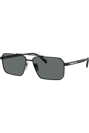 Prada Unisex Sunglass PR A57S - Frame color: , Lens color: Cinza-escuro polarizado