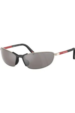 Prada Unisex Sunglass PS 55ZS - Frame color: , Lens color: Prata espelhado e marrom-arroxeado