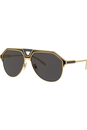 Dolce & Gabbana Unisex Sunglass DG2257 - Frame color: Ouro/Preto fosco, Lens color: Cinza-escuro