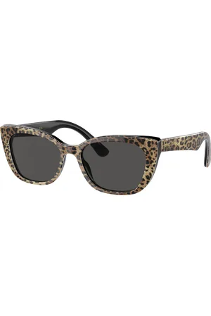 Dolce & Gabbana Unisex Sunglass DX4427 Kids - Frame color: Padrão Onça Marrom/Preto, Lens color: Cinza-escuro