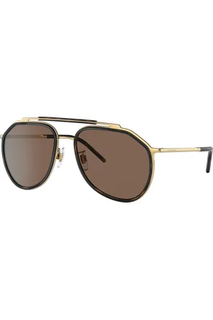 Dolce & Gabbana Unisex Sunglass DG2277 - Frame color: Ouro/Havana, Lens color: Marrom-escuro