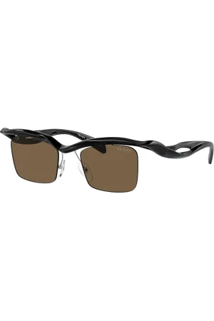 Prada Unisex Sunglass PR A15S - Frame color: , Lens color: Marrom-escuro