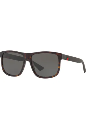 Gucci Unisex Sunglass GG0010S - Frame color: , Lens color: Cinza