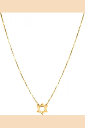 Life Colar Estrela de Davi Religião ll Prata Banho Ouro Amarelo