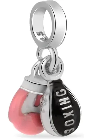 Life Pingente Esporte Luva e Saco Boxe em Prata 925 com Esmalte