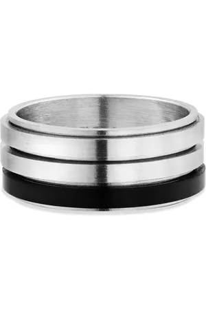 Life Anel Masculino em Aço Prateado e Preto