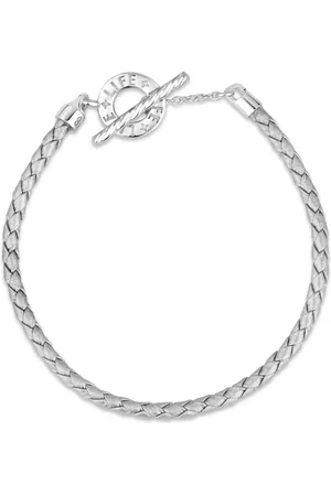 Life Pulseira em Couro Prata com Prata 925