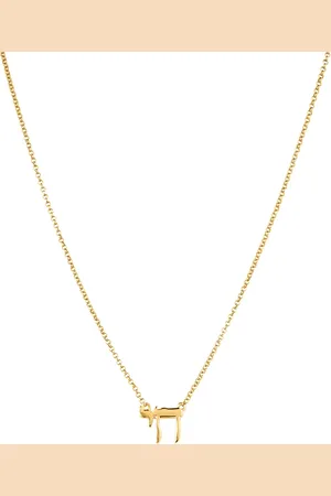 Life Colar Chai Religião ll em Prata 925 com Banho de Ouro Amarelo 18k, 45cm