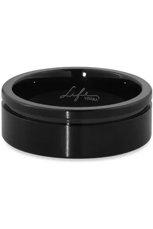 Life Anel Masculino Friso em Aço Preto