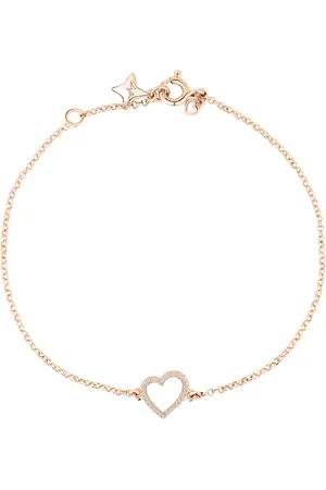 Life Pulseira Love IV Coração em Liga Rosé com Banho de Ouro Rosé 18k e Pedras Incolores
