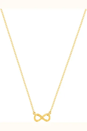 Life Colar Amuleto Infinito em Prata 925 com Banho de Ouro Amarelo 18k, 40cm