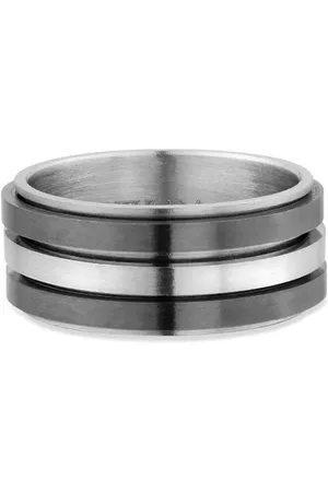 Life Anel Masculino em Aço Prateado e Preto
