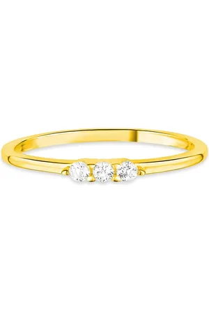 Life Anel Shine em Prata 925 com Banho de Ouro Amarelo 18k e Pedras Incolores