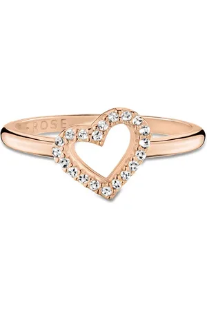 Life Anel Love II Coração Vazado em Liga Rosé com Banho de Ouro Rosé 18k e Pedras Incolores