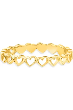 Life Anel Love IV Corações Vazados em Prata 925 com Banho de Ouro Amarelo 18k