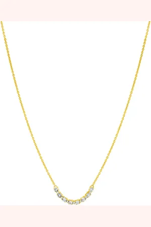 Life Colar Ocean Prata em Banho Ouro Amarelo Cravejado