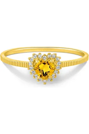 Vivara Anel Love em Ouro Amarelo 18k com Citrino e Diamantes