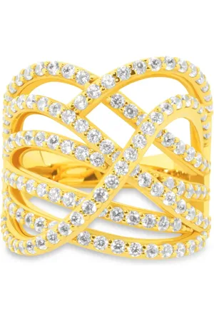 Life Anel Maxi VI em Prata 925 com Banho de Ouro Amarelo 18k e Pedras Incolores