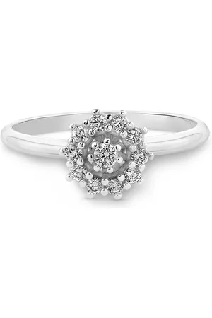 Vivara Anel Pavê em Ouro Branco 18k com Diamantes