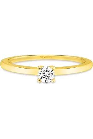 Vivara Anel Solitário Classic em Ouro Amarelo 18k com Diamante 0,14 ct