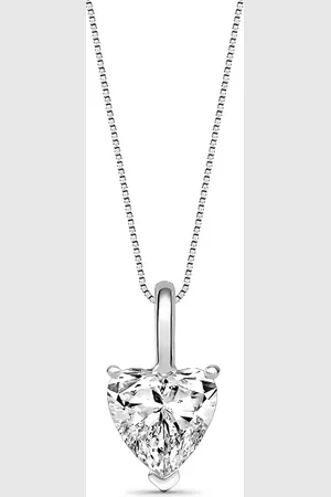 Vivara Pingente Coração em Ouro Branco 18k com Diamante de Laboratório 1ct