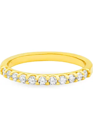 Life Anel Aparador em Prata 925 com Banho de Ouro Amarelo 18k e Pedras Incolores