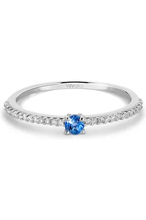 Vivara Anel Cores em Ouro Branco 18k com Topázio Azul e Diamantes