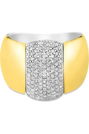Vivara Anel Santorini em Prata 925 e Ouro Amarelo 18k com Diamantes 0,54 ct