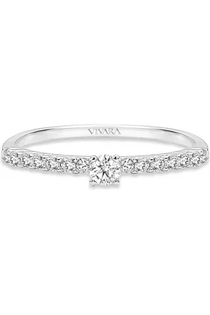 Vivara Anel Solitário Classic em Ouro Branco 18k com Diamantes 0,32 ct