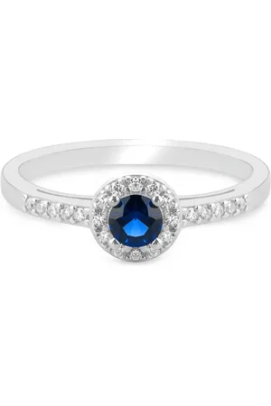Life Anel Forms II em Prata 925 com Pedra Azul e Incolores