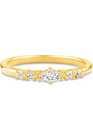 Life Anel Blend IV em Prata 925 com Banho de Ouro Amarelo 18k e Pedras Incolores