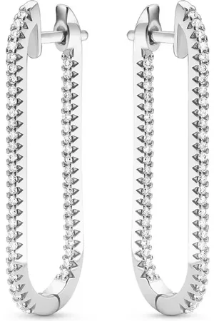 Vivara Brinco Argola Essenza em Ouro Branco 18k com Diamantes