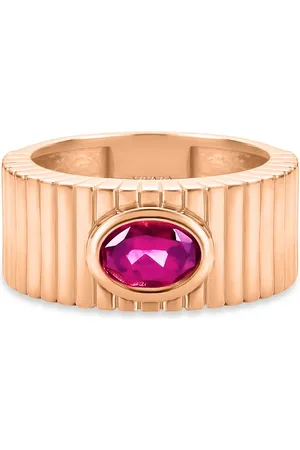 Vivara Anel Gomos Color em Ouro Rosé 18k com Rodolita