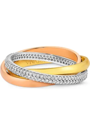 Vivara Anel Tricolore em Ouro Amarelo, Ouro Branco e Ouro Rosé 18k