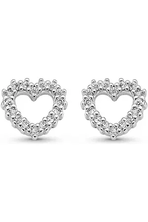 Vivara Brinco Baby Coração em Ouro Branco 18k com Diamantes