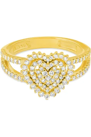 Vivara Anel Clássico Especial Coração em Ouro Amarelo 18k com Diamantes 0,56ct