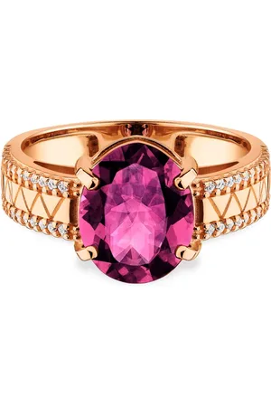 Vivara Anel Icona em Ouro 18k com Rodolita e Diamantes