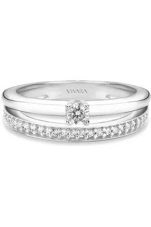 Vivara Anel Solitário Forever em Ouro Branco 18k com Diamante 0,20 ct